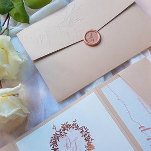 Einladung zur Hochzeit "glänzender Kranz"