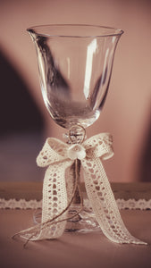 22 Σετ γάμου δίσκος-καράφα-ποτήρι με διακόσμηση