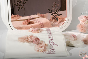 Taufset 2023 rosegoldene Blumen