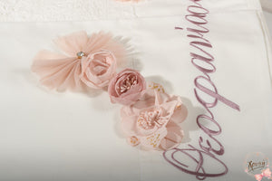 Taufset 2023 rosegoldene Blumen