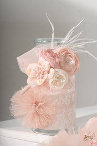 Taufset 2023 rosegoldene Blumen