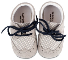 Laden Sie das Bild in den Galerie-Viewer, Babykrabbelschuhe MI1114-BLUE-GREY
